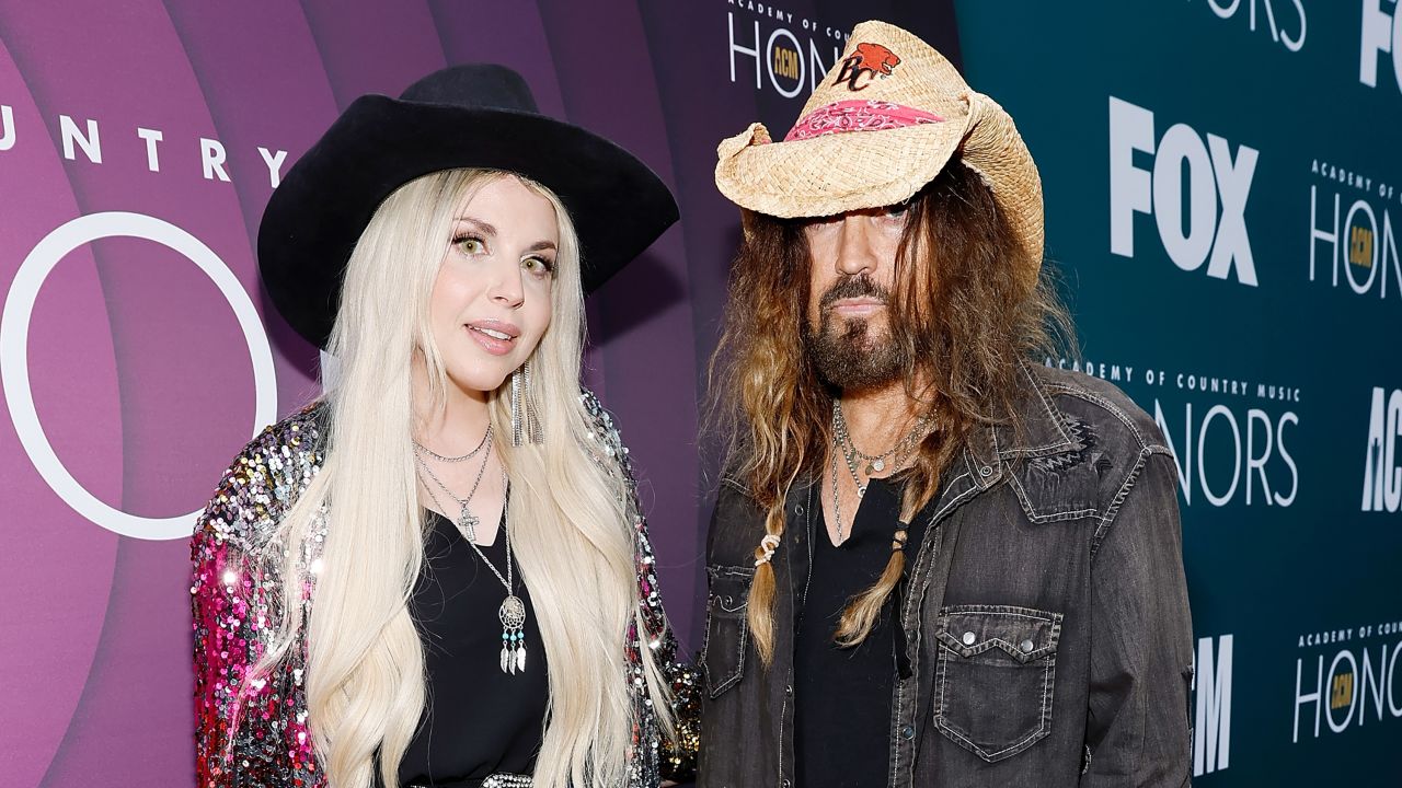 NASHVILLE, TENNESSEE - AUGUST 23: (L-R) FIREROSE and Billy Ray Cyrus attend the 16th Annual Academy of Country Music Honors at Ryman Auditorium on August 23, 2023 in Nashville, Tennessee. (Photo by Jason Kempin/Getty Images for ACM)