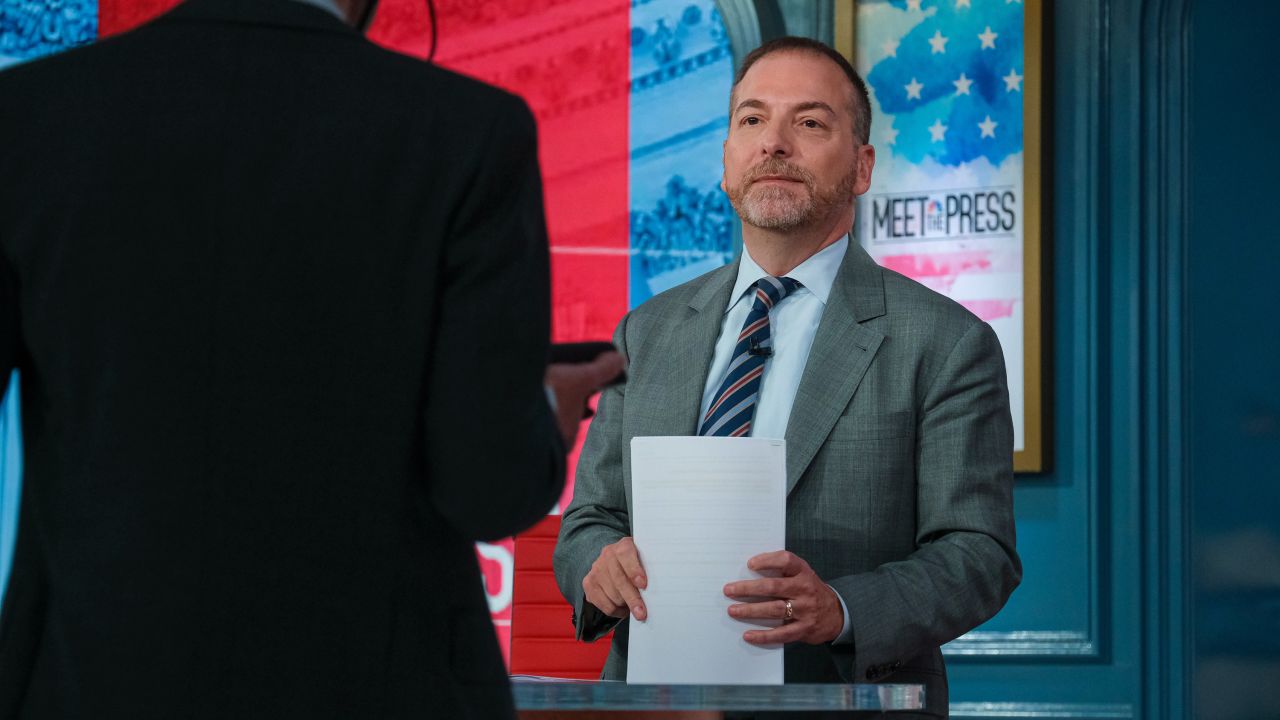 MEET THE PRESS -- Pictured: Moderator Chuck Todd appears on "Meet the Press" in Washington, D.C. Sunday, Aug. 27, 2023.
