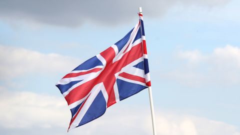 A union flag is flown in Scampton, England, on August 31, 2023.