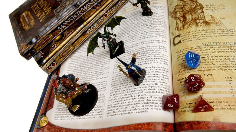 Books, die, figurines from Dungeons and Dragons to go with story on the game's creator, Gary Gygax (Photo by Simon Hayter/Toronto Star via Getty Images)