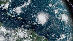 ATLANTIC OCEAN - SEPTEMBER 8: In this NOAA image taken by the GOES satellite, Hurricane Lee crosses the Atlantic Ocean as it moves west on September 8, 2023. Lee reached Category 5, but then weakened slightly to Category 4 as it expected to be a dangerous storm as it moves over the southwest Atlantic. It is too early to know if it will directly affect the United States. (Photo by NOAA via Getty Images)