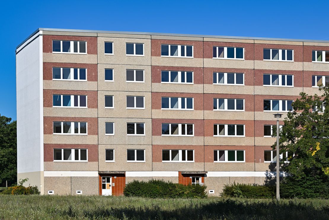 Empty apartments in a socialist-era block pictured in 2023.