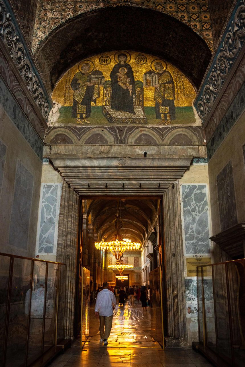 The shimmering mosaics are one of the finest examples of Byzantine artwork.