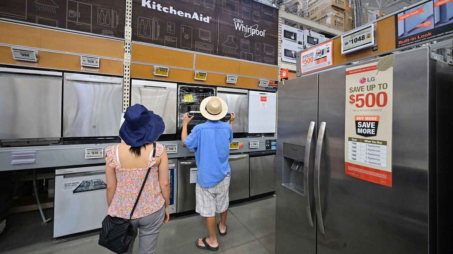 People shop for household appliances on September 12, 2023, in Monterey Park, California.