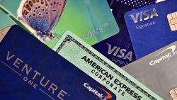 An illustration photo shows a display of credit cards on September 12, 2023 in Los Angeles, California. Credit card debt from US consumers is rising by billions of dollars amid higher inflation and interest rates, topping $1 trillion for the first time in history, according to the Federal Reserve Bank of New York. (Photo by Frederic J. BROWN / AFP) (Photo by FREDERIC J. BROWN/AFP via Getty Images)