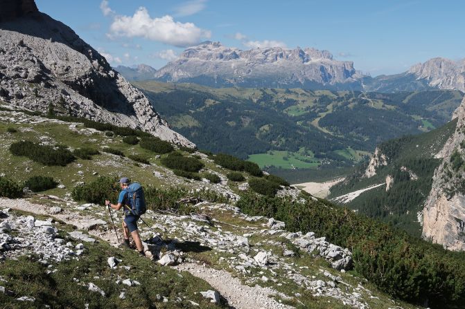 <strong>Alta Via Uno, Dolomites, Italy:</strong> The Dolomites hold their own among Europe's most breathtaking mountains. The Alta Via Uno offers a 120-kilometer, nine-day hike up into stunning jagged peaks that are snow covered all year round.