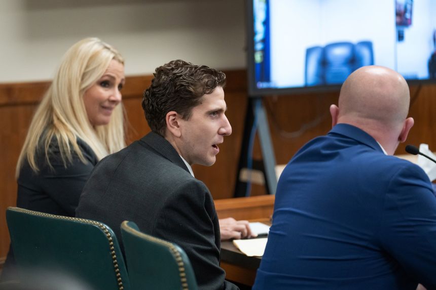 Bryan Kohberger attends a hearing with his attorneys Anne Taylor and Jay Logsdon in Latah County District Court on September 13, 2023 in Moscow, Idaho.