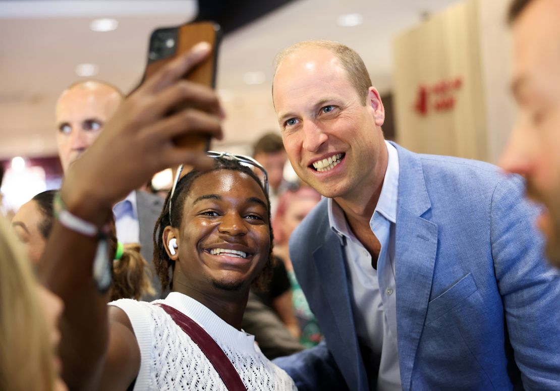 Prince William meets members of the public in Bournemouth, England.