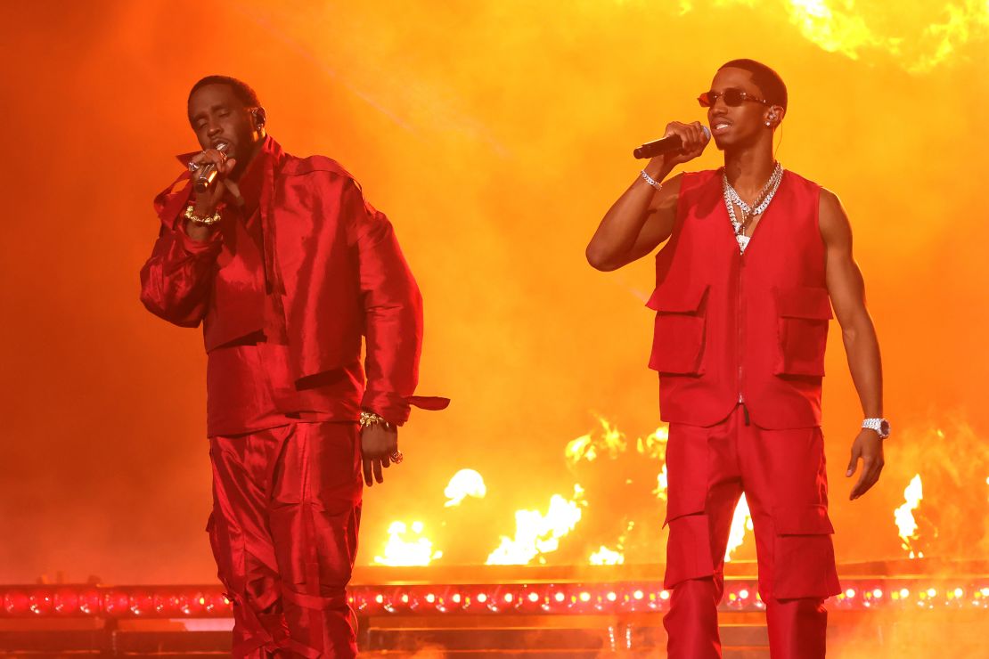 NEWARK, NEW JERSEY - SEPTEMBER 12: Diddy and King Combs perform onstage during the 2023 MTV Video Music Awards at Prudential Center on September 12, 2023 in Newark, New Jersey. (Photo by Kevin Mazur/Getty Images for MTV)