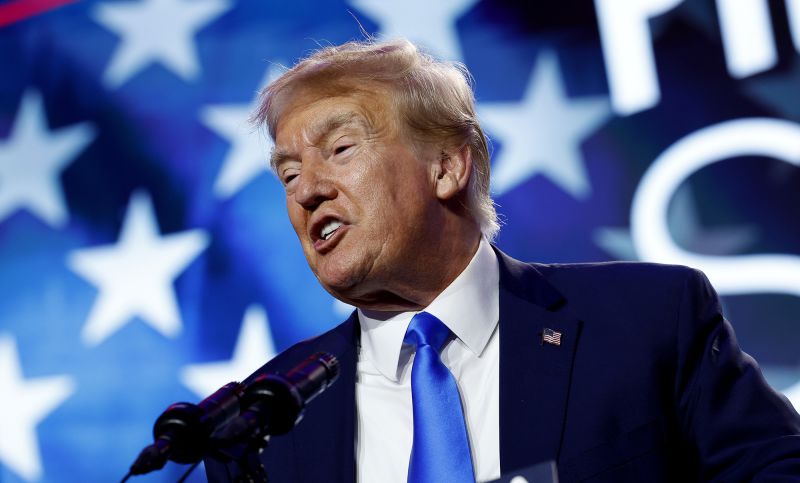 Former President Donald Trump speaks at the Pray Vote Stand Summit at the Omni Shoreham Hotel on September 15, 2023 in Washington, DC.