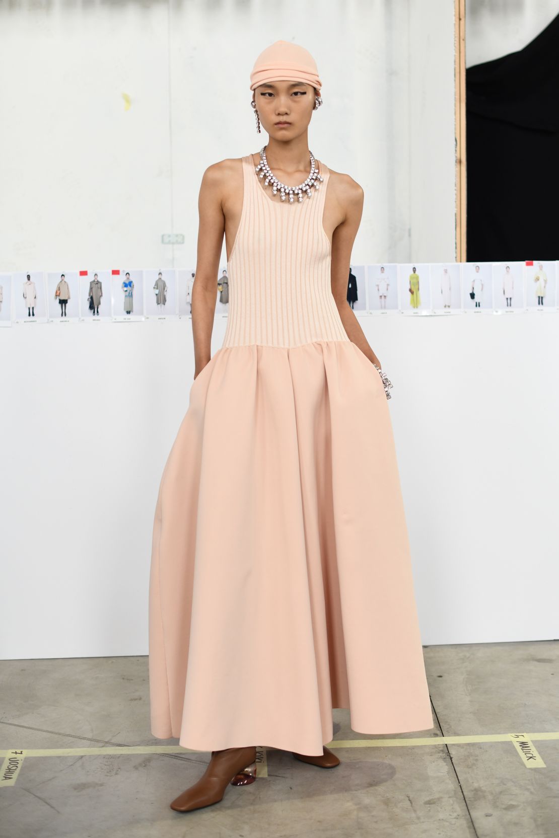 Jil Sander was just one of a number of designers who sent peach looks down the runway this year.