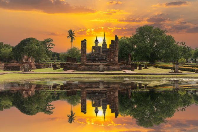 <strong>Exploring Sukhothai: </strong>Sukhothai was the first capital of the Kingdom of Siam, in the 13th and 14th centuries. Today, its impressive Buddhist monasteries can be explored in Thailand's Sukhothai Historical Park.