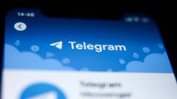 Telegram icon displayed on a phone screen is seen in this illustration photo taken in Krakow, Poland on September 26, 2023.