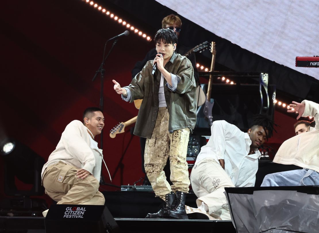Jungkook performs onstage during the 2023 Global Citizen Concert at Central Park, Great Lawn on September 23, 2023 in New York City.