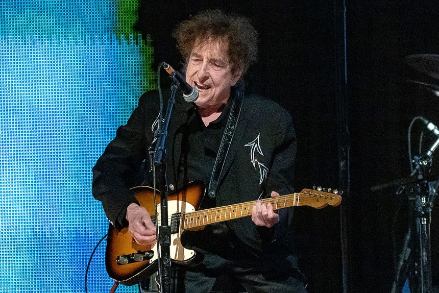 Bob Dylan performs as a special guest at Farm Aid on September 23, 2023 in Noblesville, Indiana.