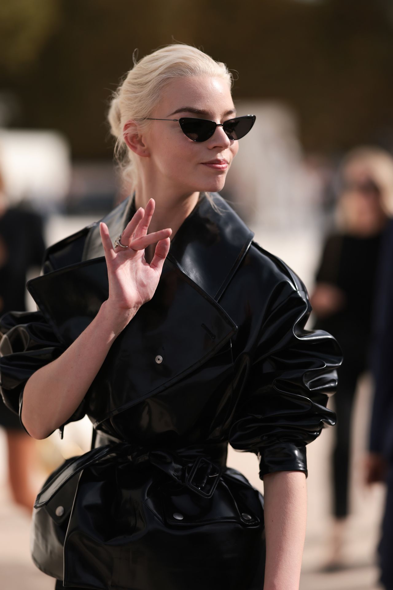 Taylor-Joy wore a very different, leather-heavy Dior look for the brand's Spring-Summer 2024 show in Paris last week.