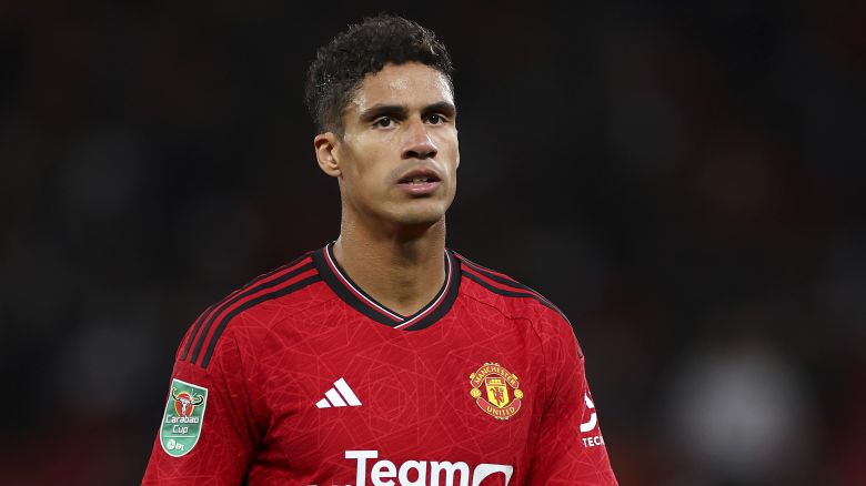 MANCHESTER, ENGLAND - SEPTEMBER 26: Raphael Varane of Manchester United looks on during the Carabao Cup Third Round match between Manchester United and Crystal Palace at Old Trafford on September 26, 2023 in Manchester, England. (Photo by Lewis Storey/Getty Images)