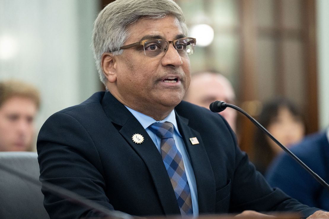 The former director of the NSF, Sethuraman Panchanathan, testifies during the hearing of trade, science and transport of the Senate to examine the fleas and the implementation and monitoring of science in Washington, DC, in October 2023.