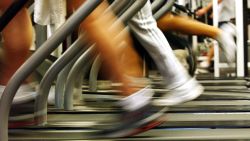 BROOKLYN, NEW YORK - JANUARY 2:  People run on treadmills at a New York Sports Club January 2, 2003 in Brooklyn, New York. Thousands of people around the country join health clubs in the first week of the new year as part of their New Year's resolution. Many health clubs see a surge in business of 25 percent immediately after the new year, only to see those numbers level off by spring.  (Photo by Spencer Platt/Getty Images) 