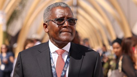 Aliko Dangote, billionaire and chief executive officer of Dangote Group, at the annual meetings of the International Monetary Fund (IMF) and World Bank in Marrakesh, Morocco, on Wednesday, Oct. 11, 2023. The IMF and World Bank's first annual meetings in Africa since 1973 were expected to give a spending boost to Morocco's fourth-largest city and one of its top tourist destinations. Photographer: Hollie Adams/Bloomberg via Getty Images