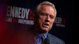Independent presidential candidate Robert F. Kennedy Jr. speaks during a campaign event "Declare Your Independence Celebration" at Adrienne Arsht Center for the Performing Arts of Miami-Dade County on October 12, 2023 in Miami, Florida.