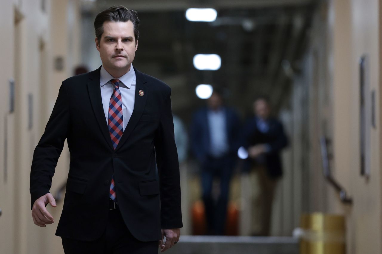 Matt Gaetz arrives at the Capitol on October 9, 2023.