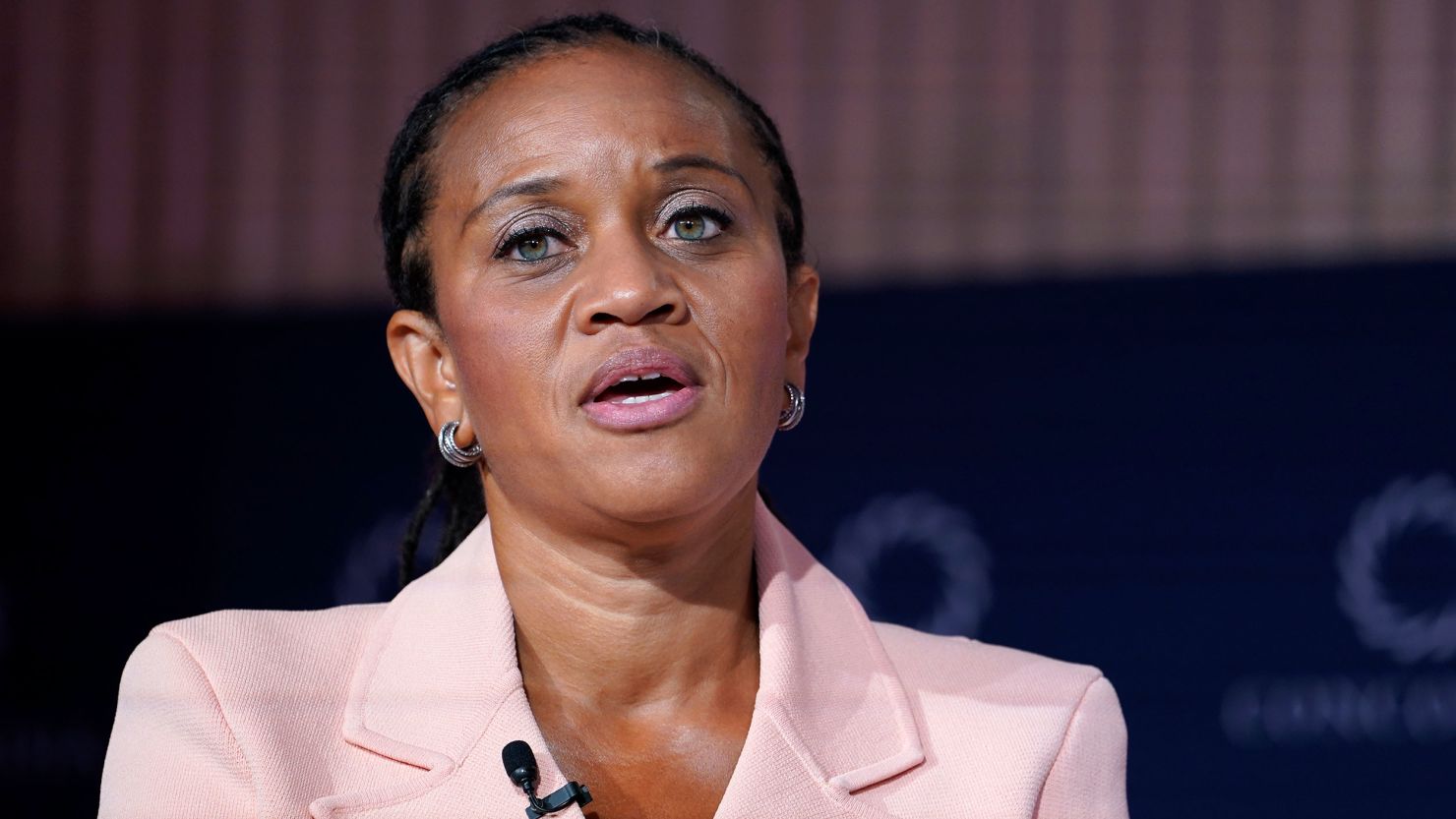 New York City First Deputy Mayor Sheena Wright addresses the 2023 Concordia Annual Summit at Sheraton New York on September 20, 2023.