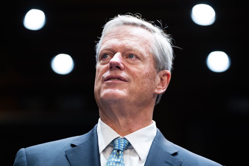 NCAA president Charlie Baker speaks before a Senate Judiciary Committee on October 17, 2023.