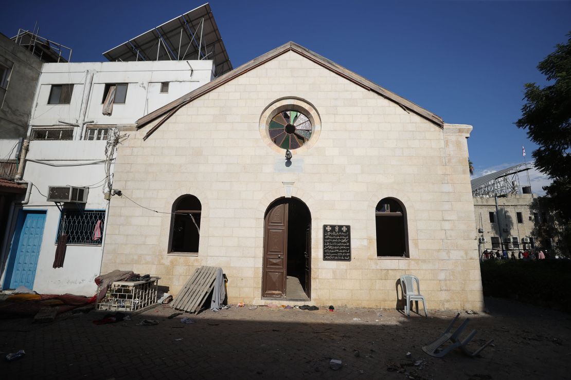 St Philip's Chapel, in Gaza City, pictured on October 18, was converted into a makeshift emergency ward for Palestinians injured by Israel's military offensive in the enclave.