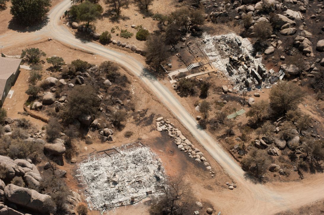 A charred landscape is seen on July 7, 2013, in Yarnell, Arizona, after the deadly wildfire swept through the area.