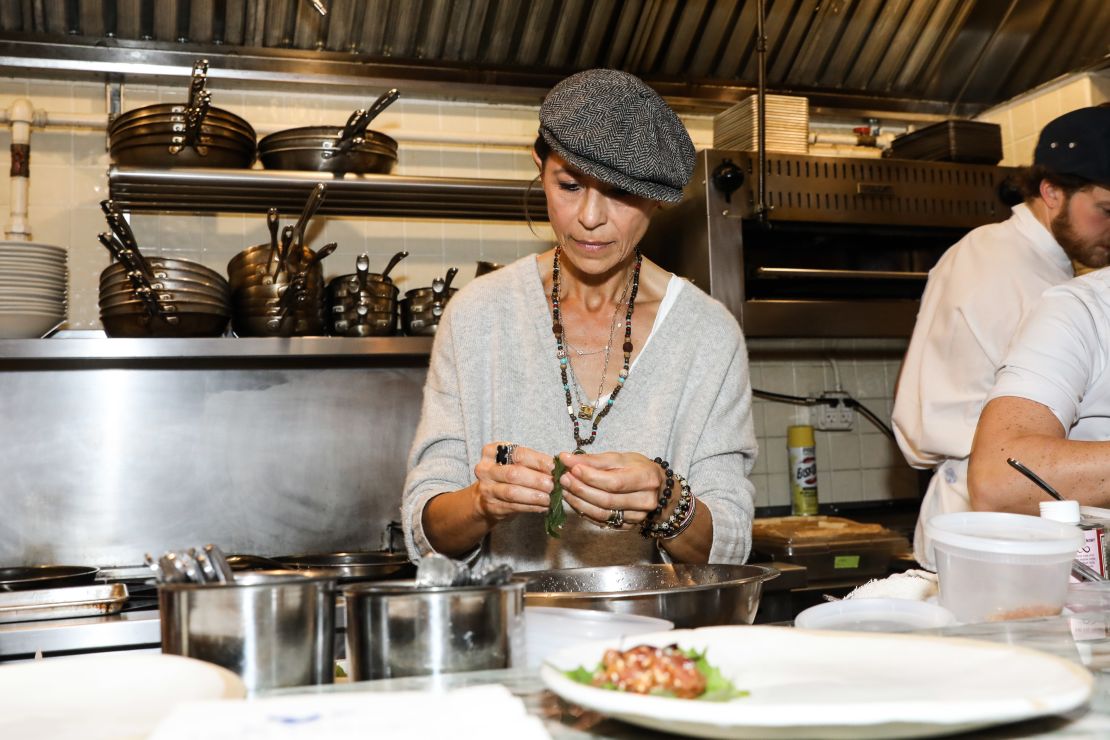 Celebrated chef Dominique Crenn, pictured during the New York City Wine & Food Festival in October 2023, says she uses food as a way to keep her late mother's memory alive.
