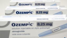 This picture taken on October 23, 2023, shows Ozempic medication boxes, an injectable antidiabetic drug, in a pharmacy in Riedisheim, eastern . (Photo by SEBASTIEN BOZON / AFP) (Photo by SEBASTIEN BOZON/AFP via Getty Images)