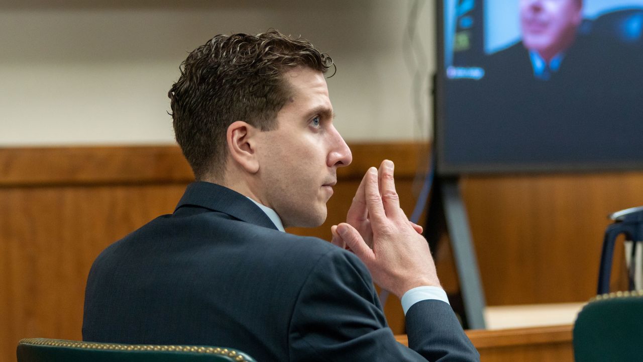 Bryan Kohberger listens to arguments during a hearing to overturn his grand jury indictment in October 2023 in Moscow, Idaho.