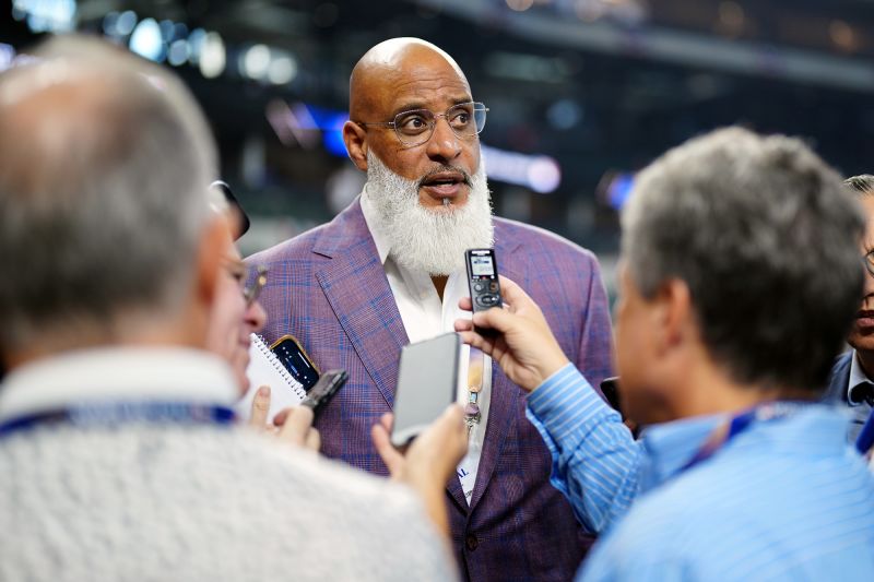 MLBPA executive director Tony Clark addressing the media
