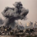 TOPSHOT - This image taken from the Israeli border with the Gaza Strip on October 29, 2023, shows a black cloud of smoke ascending from the Gaza Strip amid the ongoing battles between Israel and the Palestinian group Hamas. The Israeli army has raised the number of troops fighting inside the Gaza Strip, a spokesman said on October 29, 2023, as the military stepped up its war on Hamas in the tiny Palestinian territory. Thousands of civilians, both Palestinians and Israelis, have died since October 7, 2023, after Palestinian Hamas militants based in the Gaza Strip entered southern Israel in an unprecedented attack triggering a war declared by Israel on Hamas with retaliatory bombings on Gaza. (Photo by FADEL SENNA / AFP) (Photo by FADEL SENNA/AFP via Getty Images)