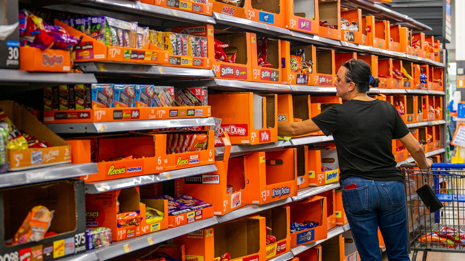 A customer shops for Halloween candy at a Walmart Supercenter store on October 24, 2023 in Austin, Texas.