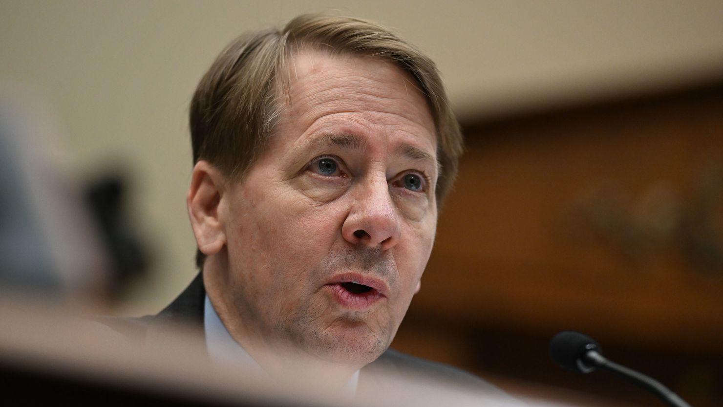 Richard Cordray makes his opening statement during a House hearing in Washington, DC, on May 24, 2023.