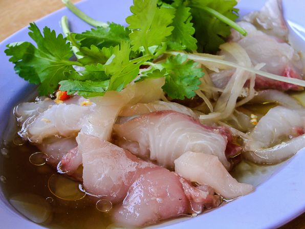 <strong>Yusheng (Singapore): </strong>A raw fish salad dish that is regularly served at rice porridge stalls in Singapore.
