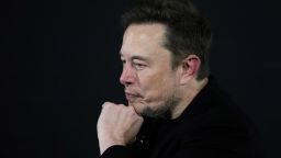 Tesla and SpaceX's CEO Elon Musk pauses during an in-conversation event with British Prime Minister Rishi Sunak at Lancaster House on November 2, 2023 in London, England. Sunak discussed AI with Elon Musk in a conversation that is played on the social network X, which Musk owns.