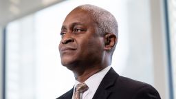 Raphael Bostic, president and chief executive officer of the Federal Reserve Bank of Atlanta, during a Bloomberg Television interview in Atlanta, Georgia, US, on Friday, Nov. 3, 2023. Bostic said policymakers have time to watch how the economy is evolving and be patient when it comes to interest-rate moves.