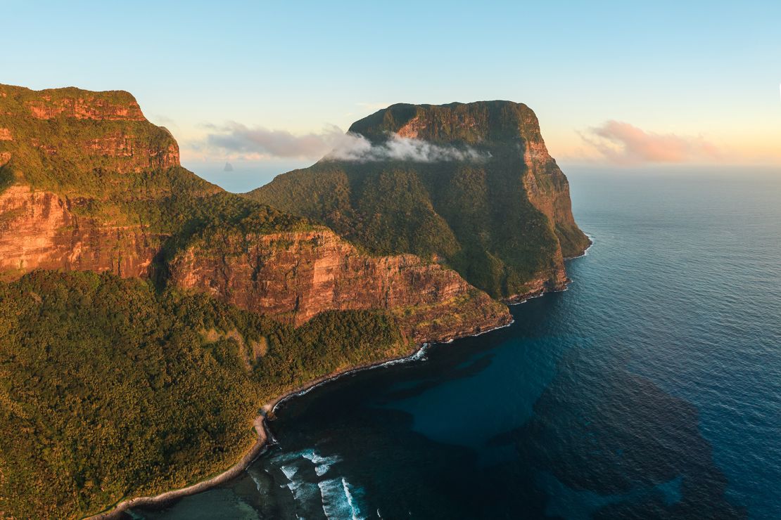 Lord Howe Island's Mount Gower at sunset.