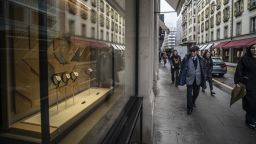 A Jaeger-LeCoultre SA luxury watch store in Geneva, Switzerland, on Tuesday, Nov. 7, 2023. The Swiss franc has gained about 3% against both the euro and dollar this year a big headwind for companies like Cartier owner Richemont and industrial conglomerate ABB Ltd., which generate the majority of revenues overseas. Photographer: Jose Cendon/Bloomberg via Getty Images