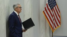 Jerome Powell, Chairman of the U.S. Federal Reserve, speaks during the conference celebrating the Centennial of the Division of Research and Statistics, Board of Governors of the Federal Reserve System in Washington D.C., United States on November 08, 2023.