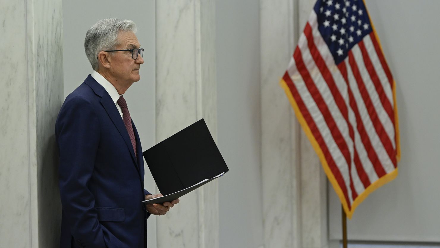 Federal Reserve Chair Jerome Powell at a conference celebrating the Centennial of the Division of Research and Statistics in Washington, DC, on November 8, 2023.