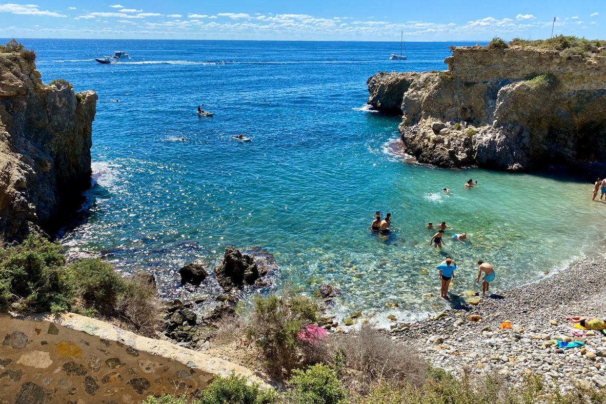 <strong>Beaches:</strong> The island is just 1,800 meters long but still boasts beaches such as this one.