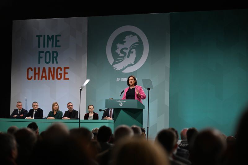 Mary Lou McDonald, president of opposition party Sinn Fein, which has been making steady gains since 2020.