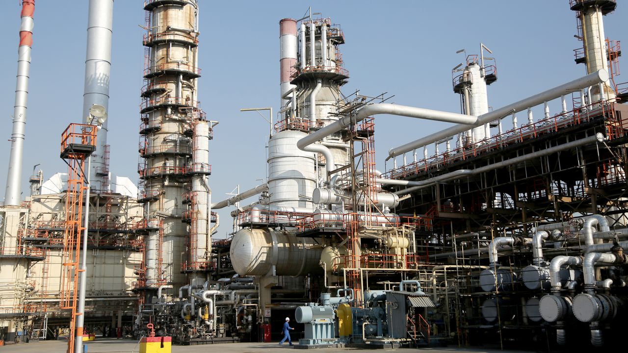 A general view of Isfahan refinery, one of the largest refineries in Iran, on November 8.