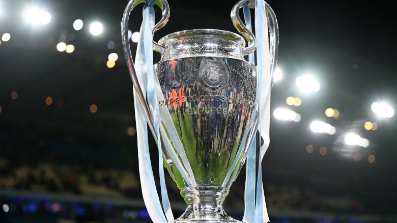 MANCHESTER, ENGLAND - NOVEMBER 07: A detailed view of the UEFA Champions League Trophy is seen prior to the UEFA Champions League match between Manchester City and BSC Young Boys at Etihad Stadium on November 07, 2023 in Manchester, England. (Photo by Michael Regan/Getty Images)