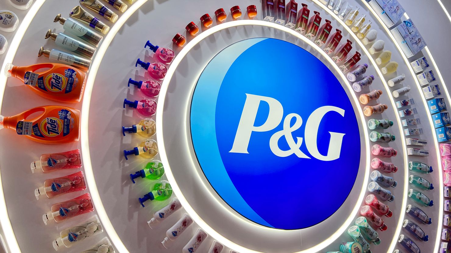 Procter & Gamble's logo is pictured at a convention center in Shanghai, China, in November 2023.