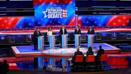 Republican presidential candidates  participate in the third primary debate in Miami on November 8, 2023.